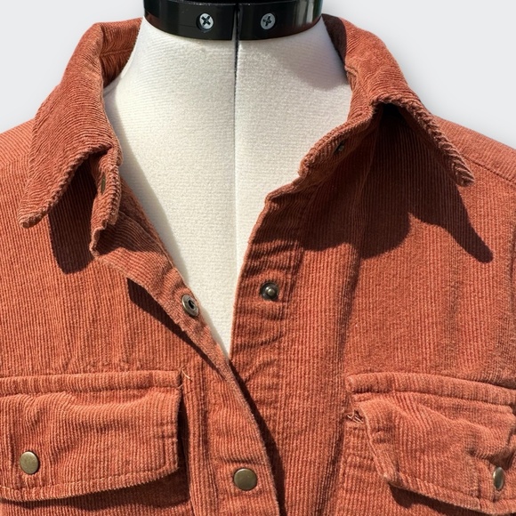MODISH REBEL baby Whale Corduroy Shirt Snap Rust Brown Outdoor Gorpcore Fall M - Picture 3 of 10